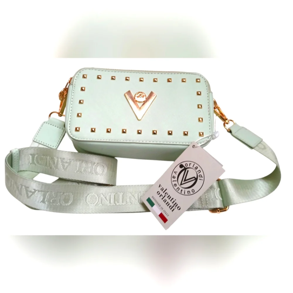 VALENTINO ORLANDI Women's Crossbody Camera Purse Bag Mint Green NWT - Picture 2 of 6